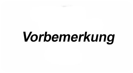Vorbemerkungen